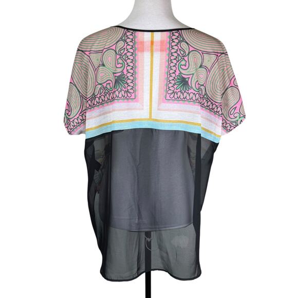 Clover Canyon Revolve Candy Cars Print Sheer Oversized Bohemian Knit Top - Picture 7 of 15